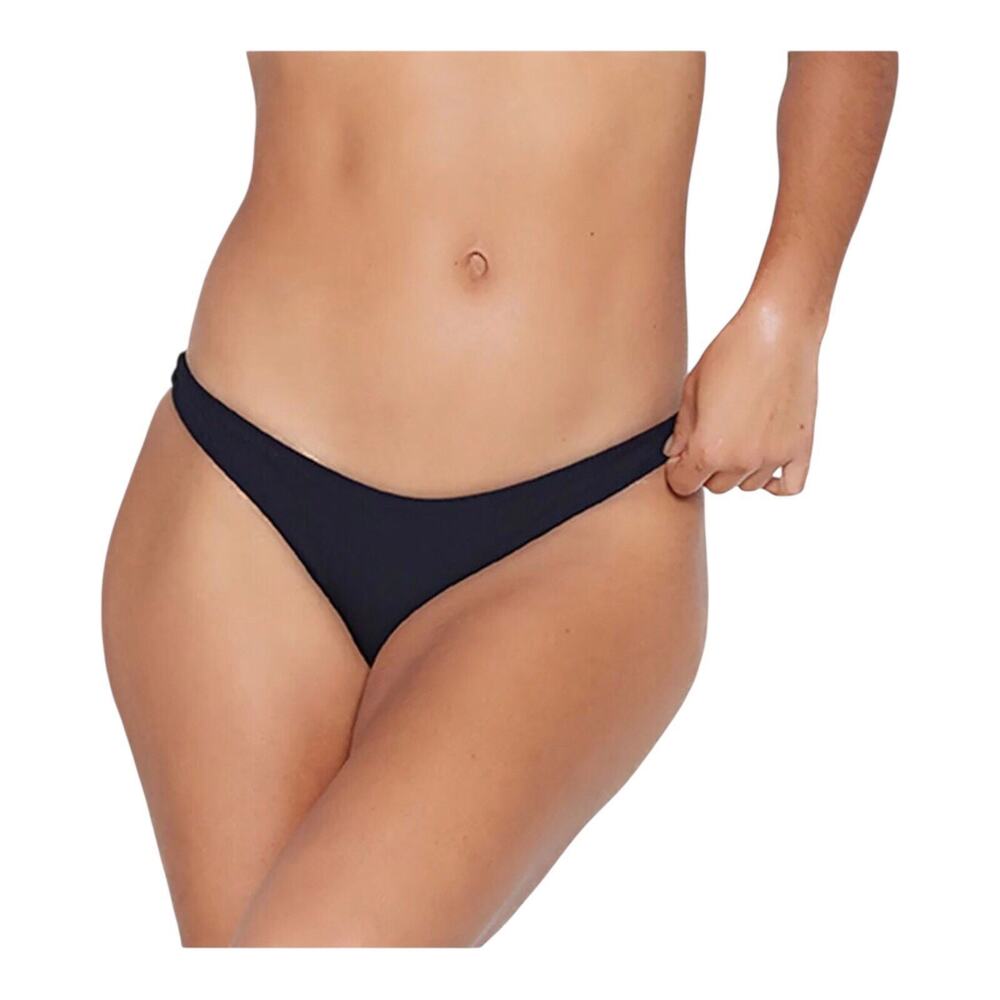 L*Space Monica Wise Camacho Black Ribbed Bikini Bottom Women’s XL NWT